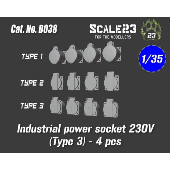 1/35 Industrial Power Socket 230V Type 3 (4pcs)