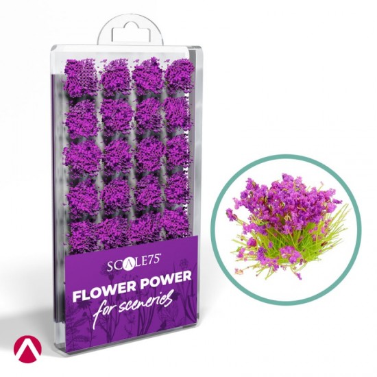 [Soil Works] Flower Power for Sceneries #Purple (28 bushes, each height: approx 1cm)
