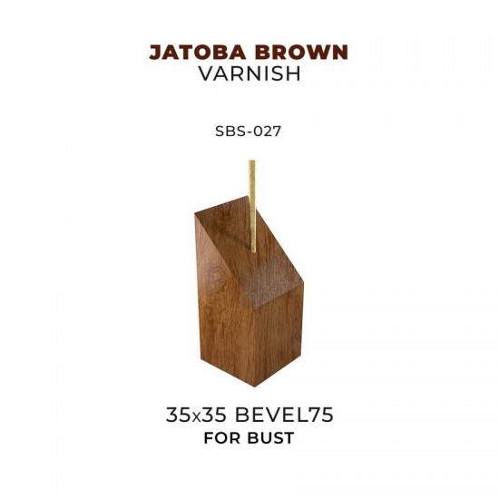 35 x 35 Jatoba Wood Base for Busts (Brown Varnish, Bevel 75)