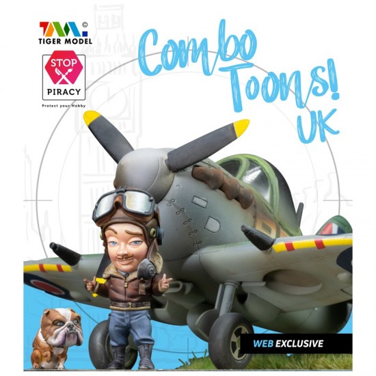 British Combo Toon: Tiger Model Supermarine Spitfire, Harry Cane Figure & Dog