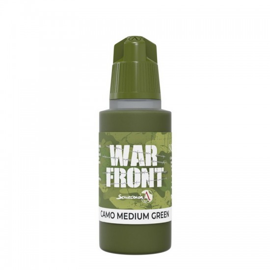 Acrylic Paint - Warfront #Camo Medium Green (17ml, Matt Finish)