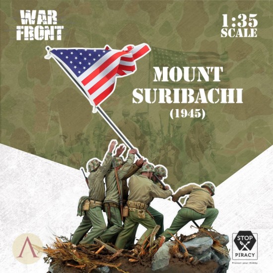 1/35 Warfront series - Mount Suribachi 1945 (6 figures w/Flag, pole, base)