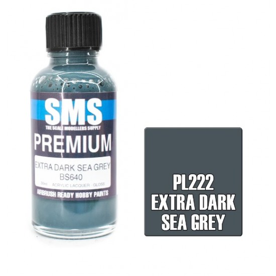 Acrylic Lacquer Paint - Premium Extra Dark Sea Grey BS640 (30ml)