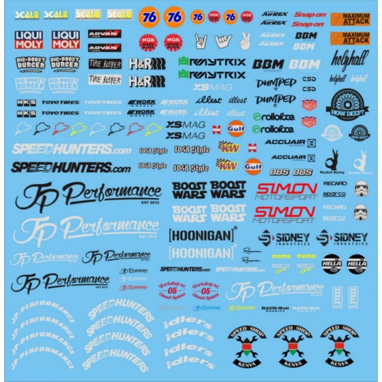 Decals for 1/24 Tuner (110x110mm) Scale Production SPD-SP1