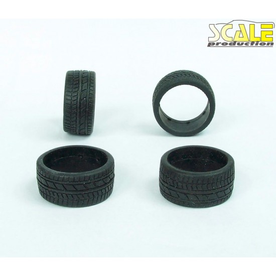 1/24 19'/20' Ultra Low Profile Rubber Tyres #1 (ID 21mm, OD 26.5mm, width 12mm)