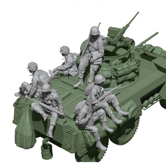 1/16 WWII US Army M8 Riders Set (6 figures)