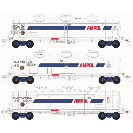 HO Scale Ampol Block Fuel Train 1997+ NTAF #4010Y #3345N #4508 (3 kits)