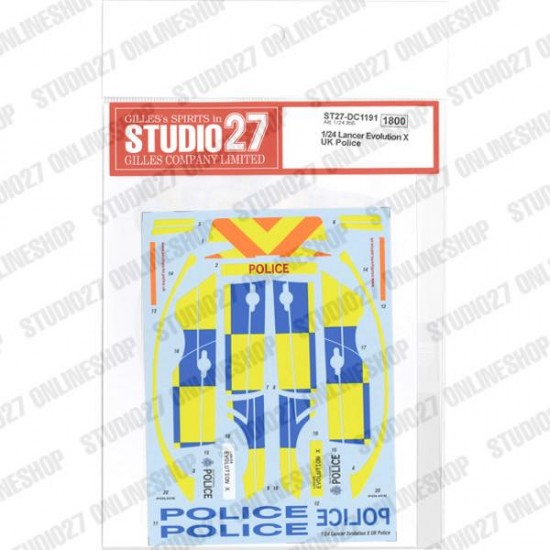 1/24 Lancer Evolution X UK Police Decal for Aoshima kits