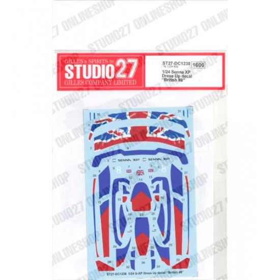 1/24 Senna XP Dress Up Decal 'British #8' for Tamiya kits