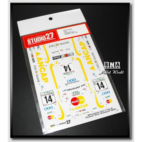 Decals - 1/24 MITSUBISHI LANCER Evo.V "ANCAP" WRC 1999 for Tamiya #24203