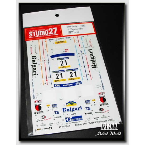 Decals - 1/24 Subaru IMPREZA WRC Bulgari CATALUNYA 2000 for Tamiya #24218