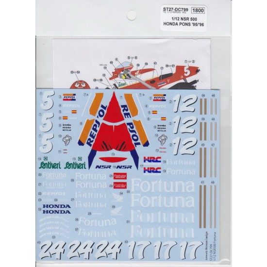 1/12 Honda NSR500 Fortuna WGP #5/12 (1995) #17/24 (1996) Decals