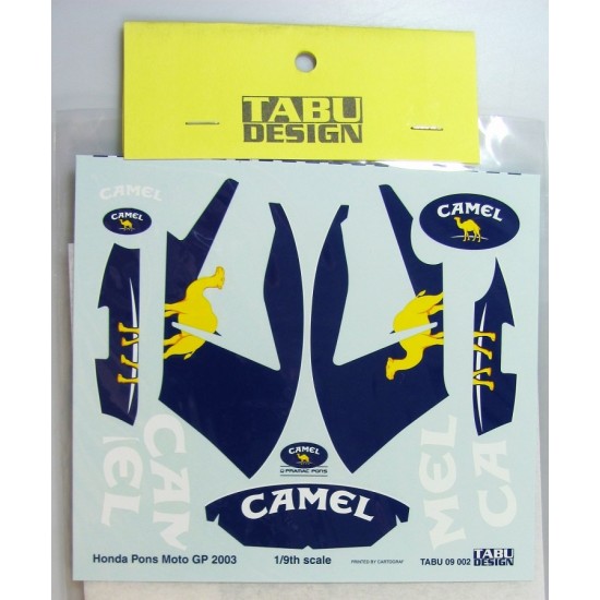 1/9 Honda Pons Moto GP 2003 Sponsor 'Camel' Decal