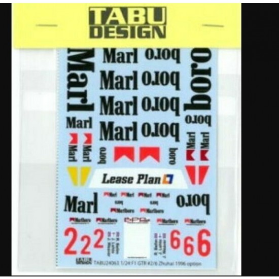 1/24 McLaren F1 GTR Zhuhai 1996 Sponsor 'Marlboro' Decal