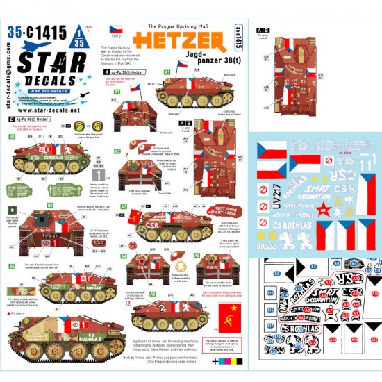 1/35 JagdPanzer 38(t) Hetzer Decals - Prague Uprising, 1945 #2