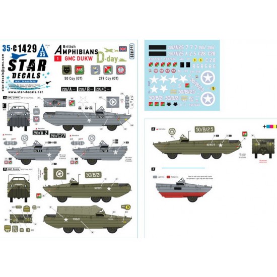 1/35 D-Day DUKW British Amphibians Decal #1. 50 Coy (GT) and 299 Coy (GT)