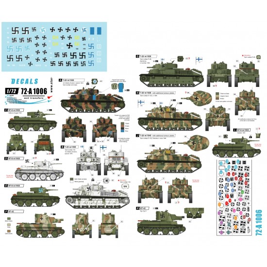 Decals for 1/72 WWII Finnish Tanks (2) - BT-5/42, T-28