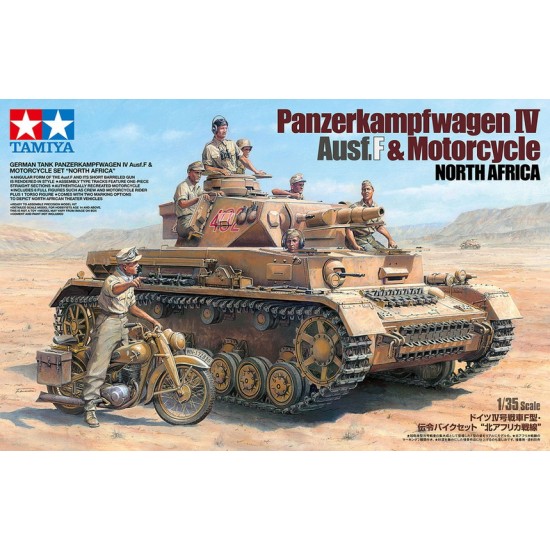 1/35 German Panzer IV Ausf.F Tank & Motorcycle Set 'North Africa'