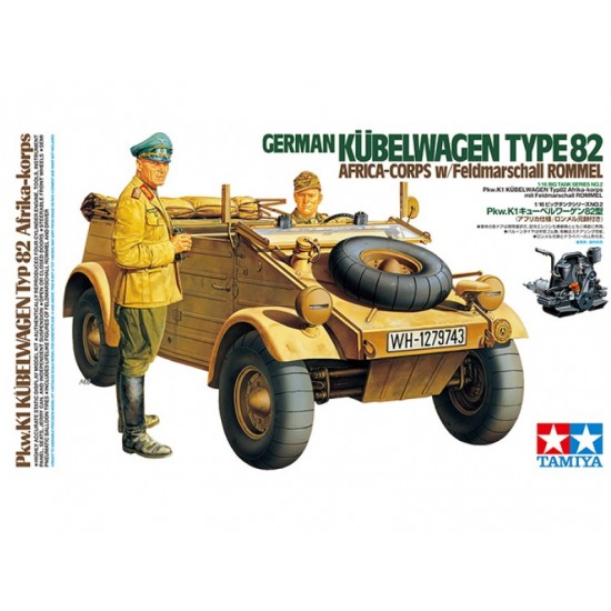 1/16 German Kubelwagen Type 82 Africa-Corps with Feldmarschall Rommel Figures