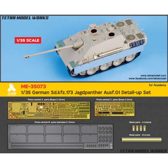 1/35 German SdKfz.173 Jagdpanther Ausf.G1 Detail-up Set for Academy kits