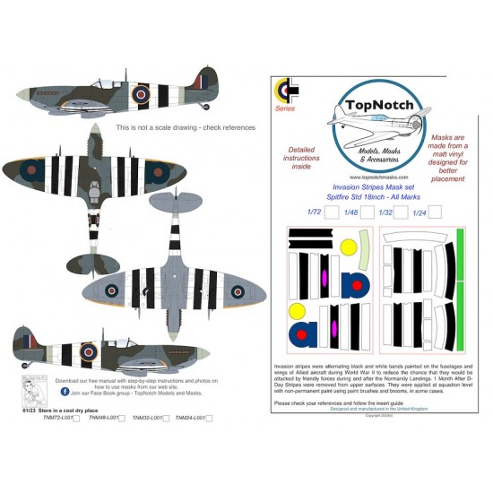 1/32 Spitfire Standard 18inch Invasion stripes