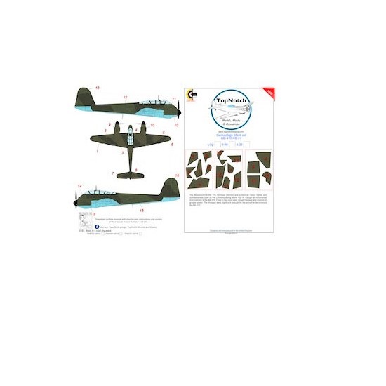 1/32 Bf 410 Hornisse (Hornet) Pattern B KG 51 Camo Masks