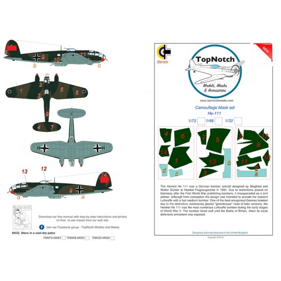 1/72 Heinkel He-111 Camo Masks
