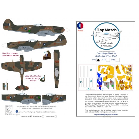 1/72 Spitfire Mk XIVe SEAC Masks