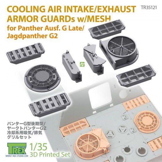 1/35 Panther G Late/Jagdpanther G2 Cooling Air Intake/Exhaust Armour Guards w/Mesh