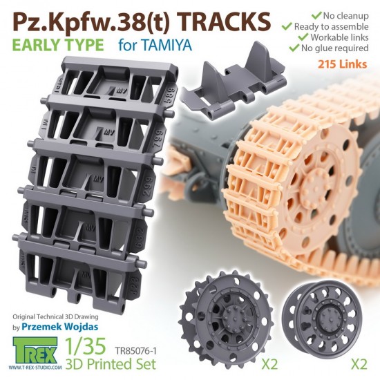 1/35 Pz.Kpfw.38(t) Tracks Early Type for Tamiya kits