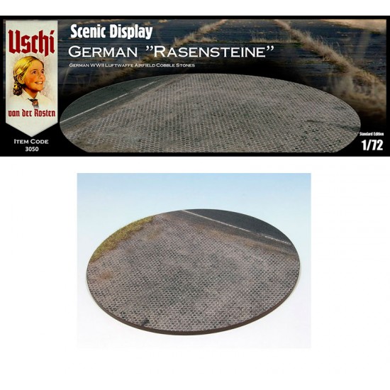 1/72 WWII German Rasensteine Luftwaffe Airfield Cobble Stones Display Base (circular)