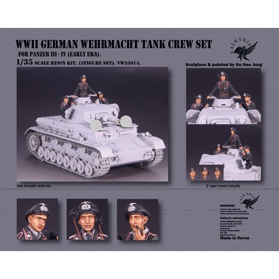 1/35 WWII German Panzer III/ IV Early Wehrmacht Tank Crews (3 figures)