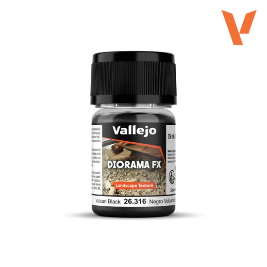 Diorama FX Landscape Textures - Vulcan Black (35ml/1.18 fl oz, Grain: 0.1-0.6mm)