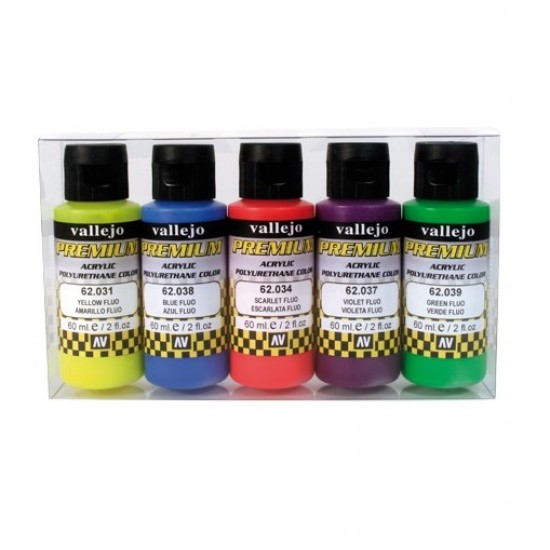 RC Acrylic Polyurethane Paint Set - Premium Fluos Colours (5 x 60ml)