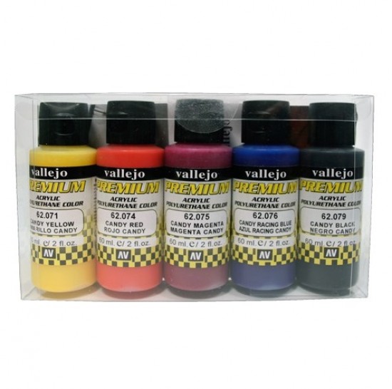 RC Acrylic Polyurethane Paint Set - Premium Candy Colours (5 x 60ml)