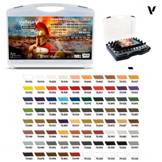 Model Colour Acrylic Paint Set - Basic Case (80 bottles, each: 18 ml/0.6 fl oz)