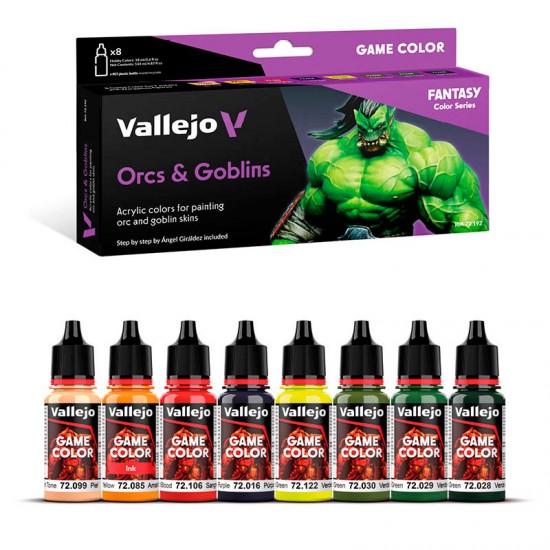 Acrylic Paint Set - Game Colour #Orcs & Goblins (8x 18ml/0.6 fl oz)