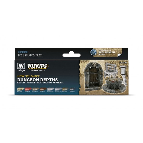 Acrylic Paint Set - Wizkids Premium #Dungeon Dephts (8x 8ml/0.27fl.oz.)