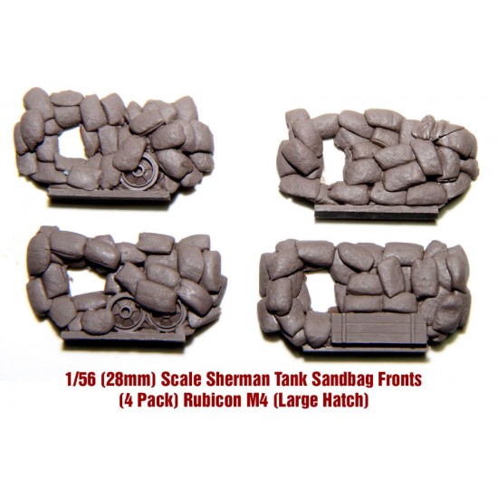 1/56 M4 Large Hatch Sherman Sandbag Fronts for Rubicon kits