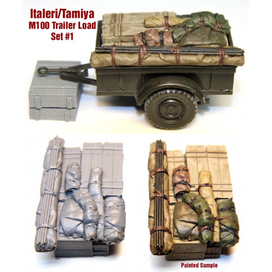 1/35 WWII US M100 1/4 Ton Trailer Load Set #1 for Tamiya/Italeri kit