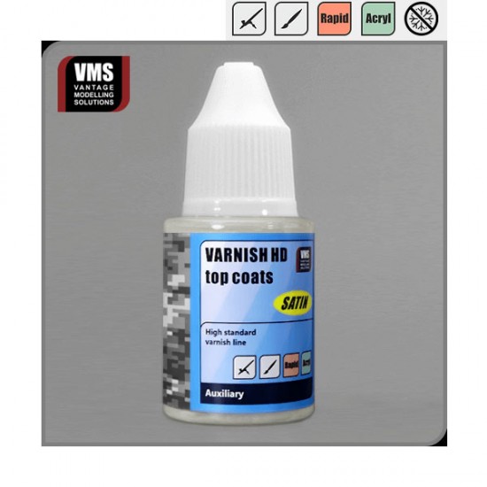 VARNISH HD SATIN type Top Coats (30ml dropper bottle)