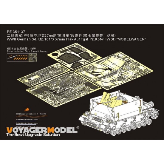 1/35 SdKfz.161/3 37mm Flak Auf Fgst.PzKpfw. IV(Sf) Mobelwagen Details w/Ammo for Border