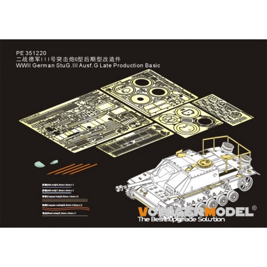 1/35 WWII German StuG.III Ausf.G Late Basic Detail Set for Takom kit #8006