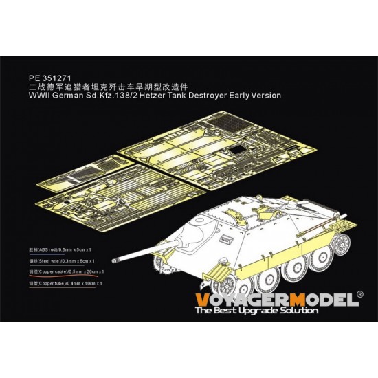 1/35 Sd.Kfz.138/2 Hetzer Tank Destroyer Early Version Detail Set for Takom kits