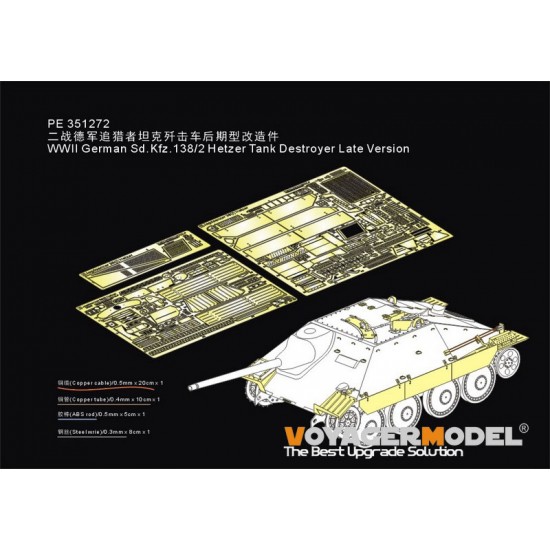 1/35 WWII German SdKfz.138/2 Hetzer Tank Destroyer Late Detail set for Takom #2171/2172