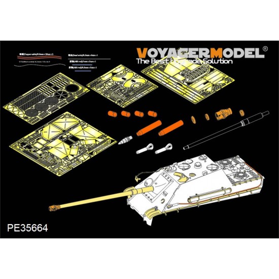 1/35 WWII Jagdpanther G2 late Version Detail-up Set for Dragon 6609 kit