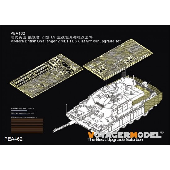 1/35 British Challenger 2 MBT TES Slat Armour Upgrade Detail set for Rye Field Model 5039