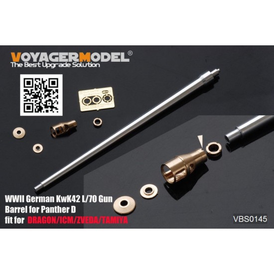 1/35 WWII German KwK42 L/70 Gun Barrel for Panther D for Dragon/ICM/Zvezda/Tamiya kit 