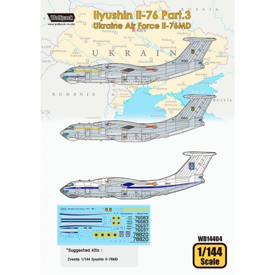 1/144 Ilyshin Il-76 Decal Part.3 - Ukraine AF Il-76MD for Zvezda kits
