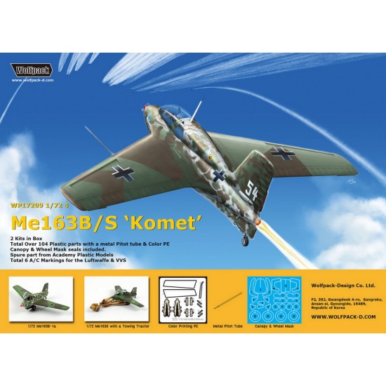 1/72 Messerschmitt Me163B-1a & Me163S Komet w/Towing Tractor (2 kits)